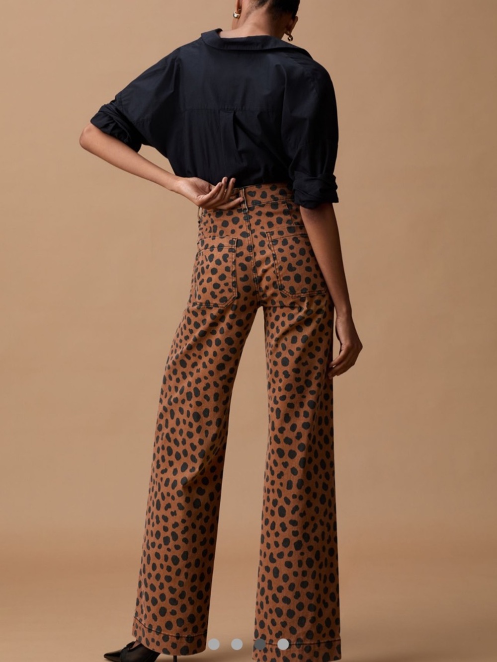 ASKK NY Tan and Black Leopard-Print Chinos - Picture 2 of 6